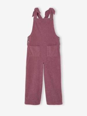 Salopet van fluweel / velours met fleece-effect en wijde pijpen voor meisjes zachtpaars