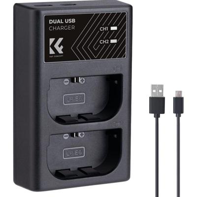 K&F Concept LP-E6NH Dual Battery Charger USB-C