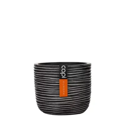 Ei pot Rib I 8x6,5 zwart Capi Nature - Capi europe Ei pot Rib I 8x6,5 zwart Capi Nature - Capi europe
