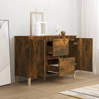 Dressoir 101x35x70 cm bewerkt hout gerookt eikenkleurig - thumbnail