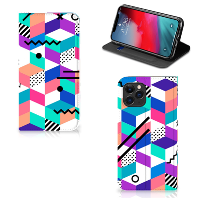 Apple iPhone 11 Pro Stand Case Blokken Kleurrijk Apple iPhone 11 Pro Stand Case Blokken Kleurrijk