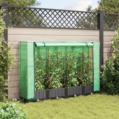 Plantenbak verhoogd met kashoes 160x40x123 cm rattanlook