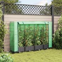 Plantenbak verhoogd met kashoes 160x40x123 cm rattanlook - thumbnail