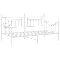 Bedframe voor een daybed met hoofdeinde Wit 90 x 200 cm Staal - thumbnail