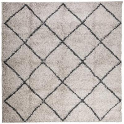 VidaXL Vloerkleed pamplona shaggy hoogpolig 120x120 cm beige antraciet