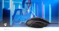Nedis Gaming Muis | Bedraad | 800 / 1200 / 2400 / 3200 / 4800 / 7200 dpi | Instelbare DPI | Aantal knoppen: 6 | Programmeerbare knoppen | Rechtshandig - thumbnail