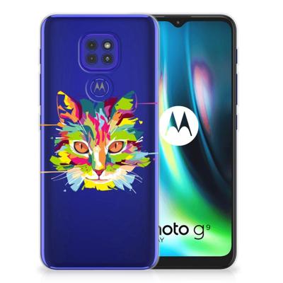 Motorola Moto G9 Play | E7 Plus Telefoonhoesje met Naam Cat Color Motorola Moto G9 Play | E7 Plus Telefoonhoesje met Naam Cat Color