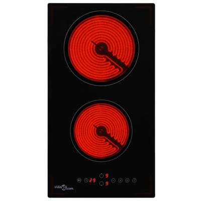 VidaXL Keramische kookplaat met 2 kookzones aanraakbediening 3000 w