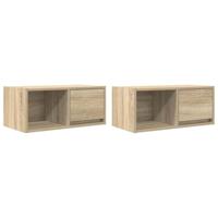 Tv-meubelen 2 st 60x31x25,5 cm bewerkt hout sonoma eikenkleurig - thumbnail