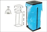 Monzana Vuilniszakhouder - 60 - liter - zwart - thumbnail