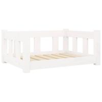 VidaXL Hondenmand 65,5x50,5x28 cm massief grenenhout wit - thumbnail