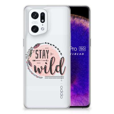 OPPO Find X5 Pro Telefoonhoesje met Naam Boho Stay Wild OPPO Find X5 Pro Telefoonhoesje met Naam Boho Stay Wild