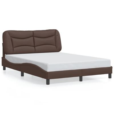 Bedframe met hoofdbord kunstleer bruin 120x200 cm