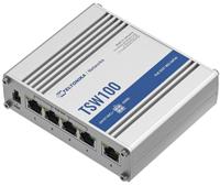 Teltonika TSW100 netwerk-switch Gigabit Ethernet (10/100/1000) Power over Ethernet (PoE) Blauw, Meta - thumbnail