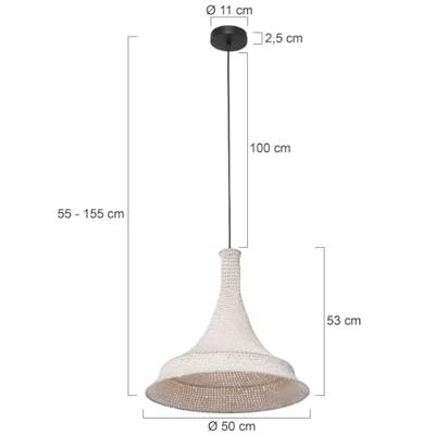Steinhauer Ø 60cm hanglampMarrakesch van wit touw - 3394W