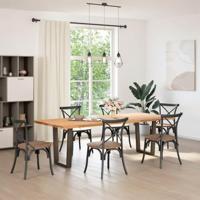 Eettafelpoten 2 st V-vormig 60x(72-73,3) cm staal naturel - thumbnail