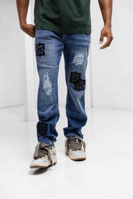 XPLCT Patch Broek Heren Blauw - Maat 28 - Kleur: Blauw | Soccerfanshop