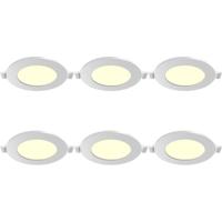 LED Downlight Inbouwspot 6 Stuks - Brinton Thin - 3W 220lm 120° Bundelhoek - Warm Wit 3000K - IP40 - Rond - Wit - Ø85mm Buitenmaat - Ø70mm Zaagmaat - thumbnail