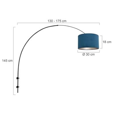 Steinhauer Wand booglampSparkled met blauwe kap - 8245ZW