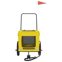 VidaXL Hondenfietstrailer oxford stof en ijzer geel en zwart - thumbnail