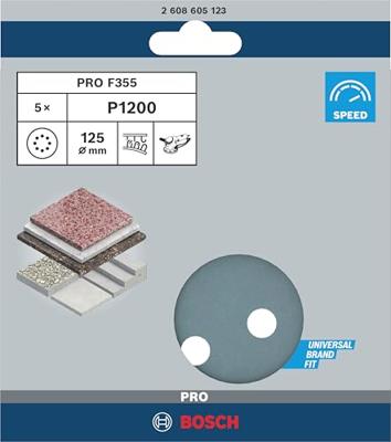 Bosch Accessories Best for Stone 2608605123 Excenterschuurpapier Met klittenband, Geperforeerd Korrelgrootte (num) 1200 (Ø) 125 mm 5 stuk(s) - thumbnail