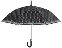 Perletti paraplu automatisch 102 cm microvezel zwart/wit - thumbnail