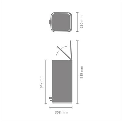 Brabantia Bo Pedaalemmer 30L Platinum