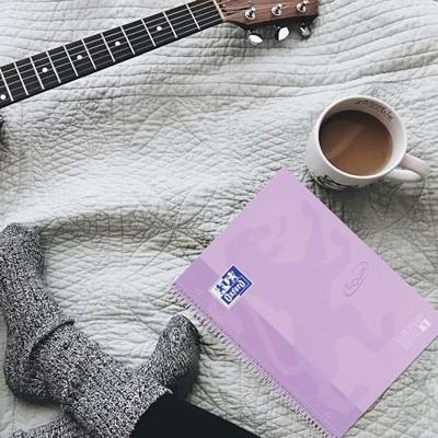 Oxford School Touch Europeanbook spiraalblok, ft A4+, 160 bladzijden, geruit 5 mm, pastel paars