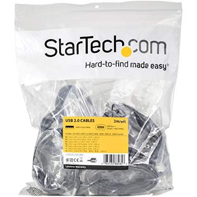 StarTech.com USB naar USB C-kabel (2m, 10 stuks, multipack, oplaadkabel, USB 2.0, USB A, USB-IF-gecertificeerd) zwart
