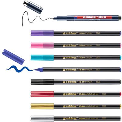 Brushpen edding 1340 Happy Lettering assorti set à 9 stuks