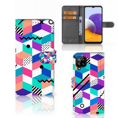 Samsung Galaxy A22 4G | M22 | Book Case | Blokken Kleurrijk