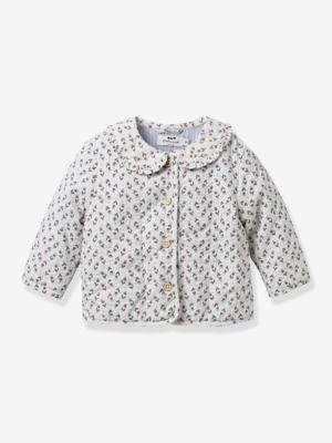 Gewatteerde jas in seersucker voor baby's van CYRILLUS wit, bedrukt