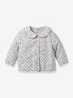 Gewatteerde jas in seersucker voor baby's van CYRILLUS wit, bedrukt - thumbnail