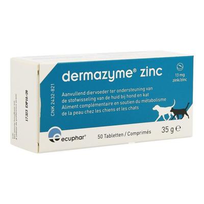 Dermazyme Zink Hond en Kat 50 Kauwtabletten