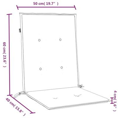 VidaXL Stoelkussens 4 st lage rug 100x50x4 cm stof donkergrijs - thumbnail