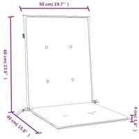 Stoelkussens 2 st lage rug 100x50x4 cm stof gemleerd beige - thumbnail