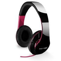 FANTEC SHP-250AJ Stereo HiFi-hoofdtelefoon (met beugel, On Ear, 3,5 mm jackstekker, bassterkte, grote en zachte oorkussens) zwart/roze - thumbnail