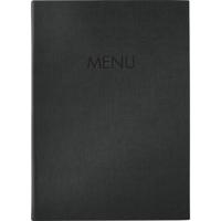 Sigel SM202 Menumap DIN A4 1 stuk(s) Incl. 2 dubbele transparante hoezen voor 8 paginas, Rubberen binding Zwart - thumbnail