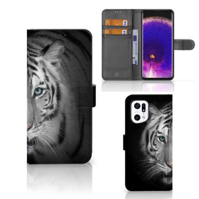 OPPO Find X5 Pro | Telefoonhoesje | Met pasjeshouder | Tijger OPPO Find X5 Pro | Telefoonhoesje | Met pasjeshouder | Tijger