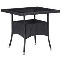 5-delige Tuinset poly rattan en gehard glas zwart - thumbnail