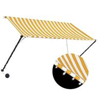 VidaXL Luifel uittrekbaar met led 250x150 cm geel en wit - thumbnail