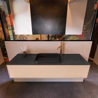 Badkamermeubelset Mondiaz Erin 150 cm met 1 Lade met RIDGE Wastafel Midden Urban met 1 kraangat Greeploos Mat Rosee - thumbnail
