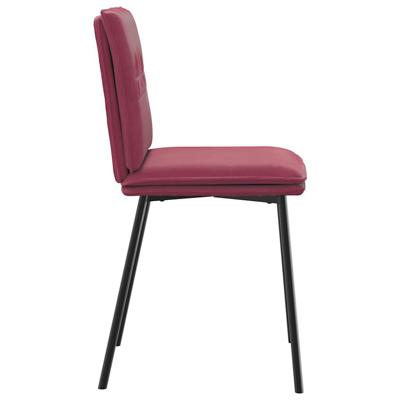 Eetkamerstoelen 4 st fluweel wijnrood