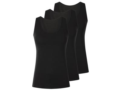 esmara Set van 3 dames tops (Zwart, XS (32/34))