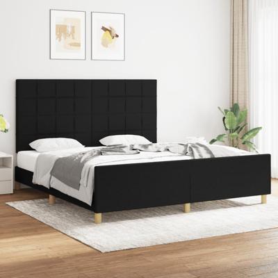 Bedframe zonder matras stof zwart 180x200 cm