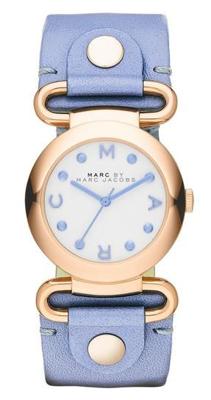 Horlogeband Marc by Marc Jacobs MBM1307 Leder Blauw 24mm