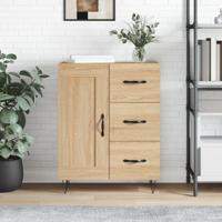 Dressoir 69,5x34x90 cm bewerkt hout sonoma eikenkleurig - thumbnail