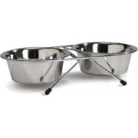Standaard met 2 rvs 16 cm hondenvoerbakken - thumbnail
