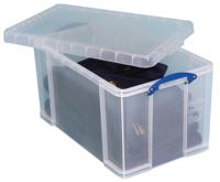 Really Useful Box 84 liter, transparant, per stuk verpakt in karton - thumbnail