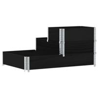 Verhoogde plantenbak 3-laags 120x80 cm massief grenenhout zwart - thumbnail